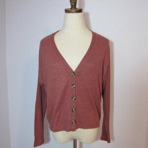 Abercrombie & Fitch Dusty Rose Lightweight Cardigan Shirt Size Small